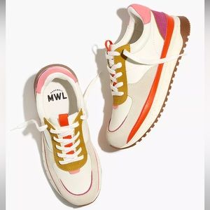 Madewell - Kickoff Trainer Sneakers in Bright Colorblock Leather